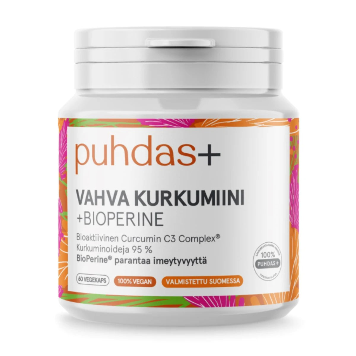 PUHDAS+ Vahva Kurkumiini + Bioperine® 250 mg kapseli 60 kpl