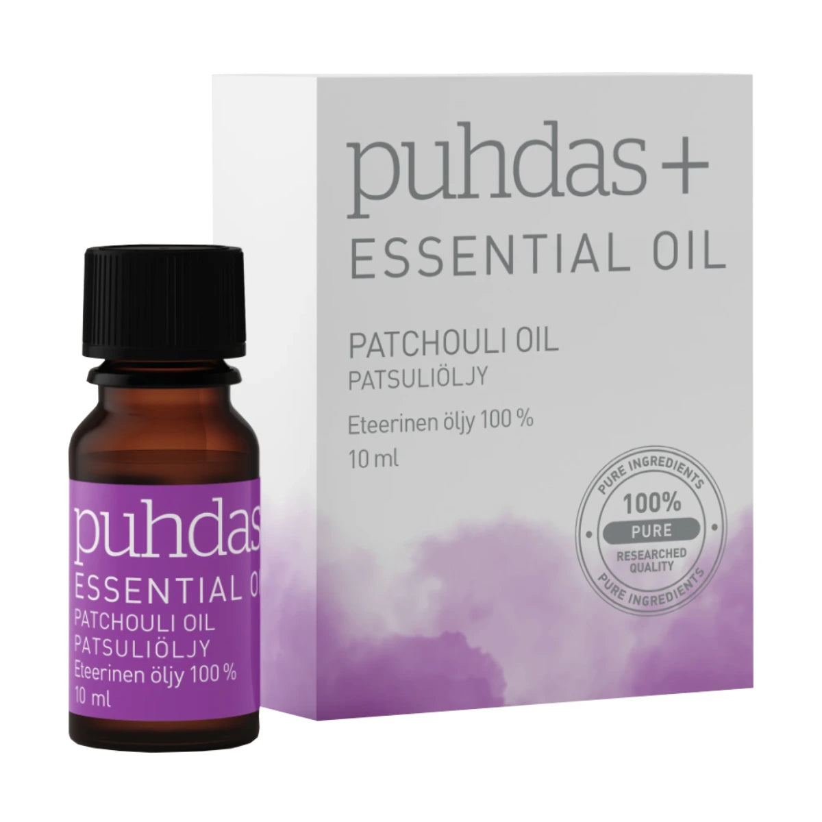 Puhdas+ 100 % Premium essential oil, Patchouli 10 ml