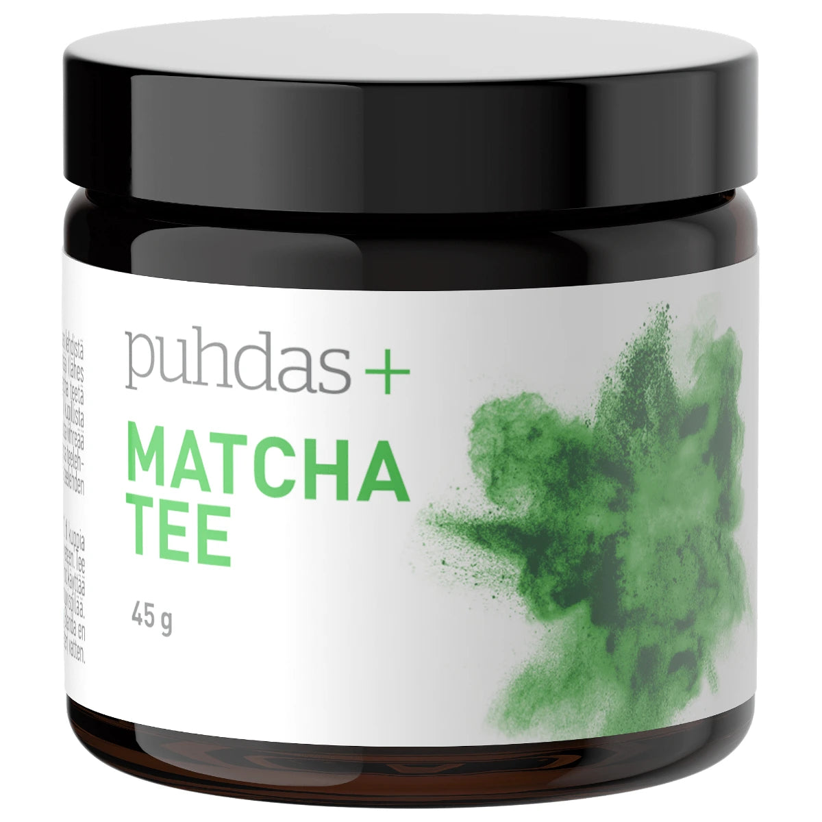 PUHDAS+ Matcha tee 45 g sisältää korkealaatuista ja ravinteikasta Matchaa