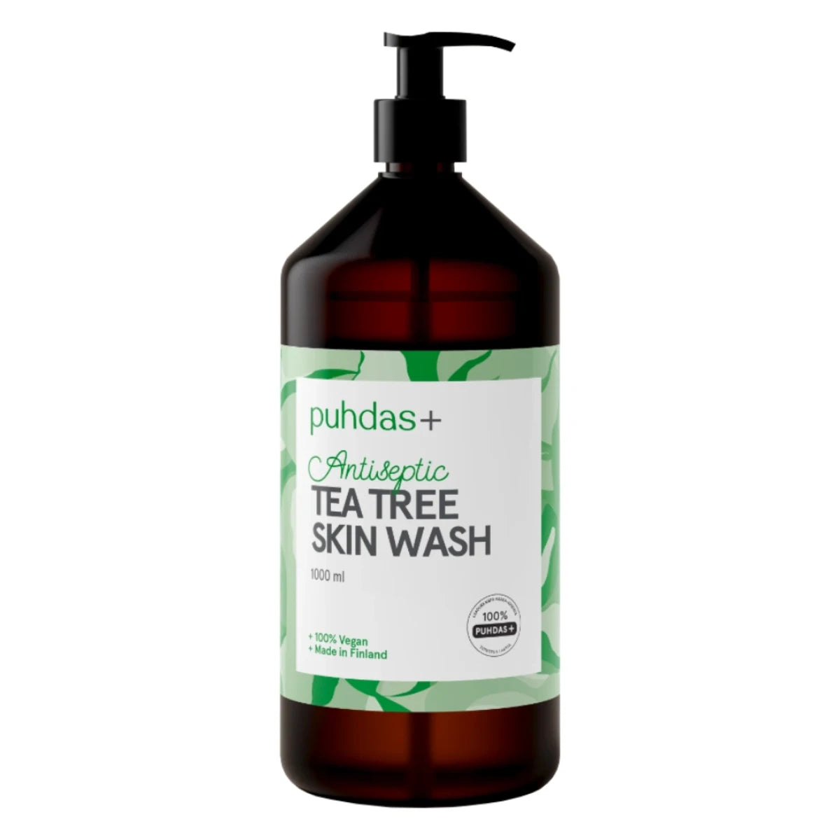 PUHDAS+ Tea Tree Skin Wash 1 l antiseptinen pesuaine vartalolle