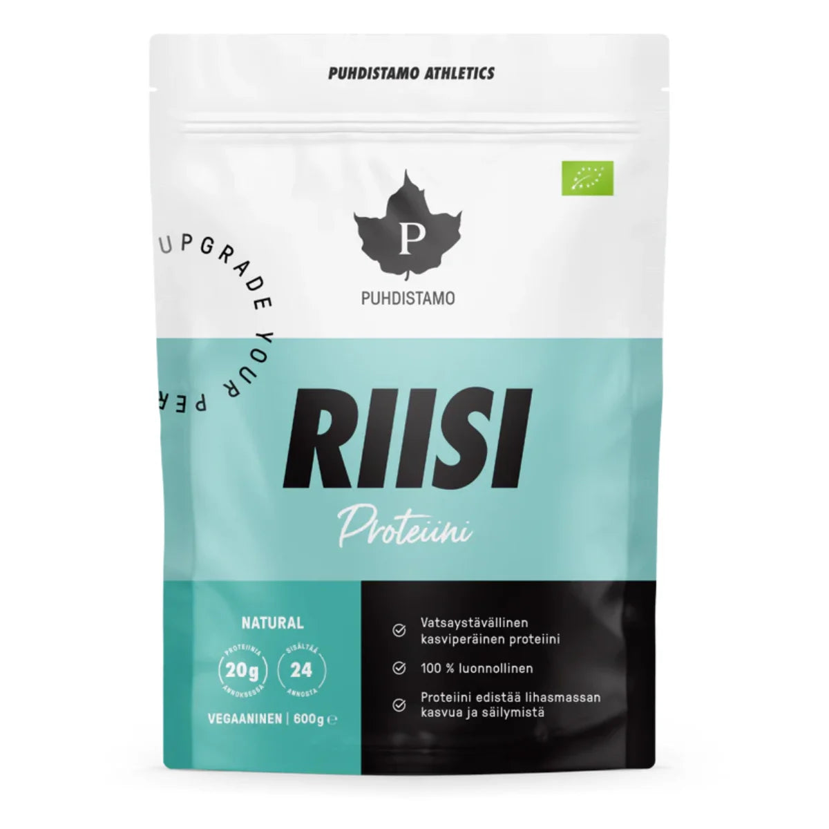 Puhdistamo Athletics Riisiproteiini Natural 600 g – Luomulaatuinen kasviperäinen proteiinijauhe