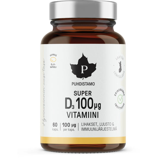 Puhdistamo Super D-vitamiini 100 µg kapseli 60 kpl