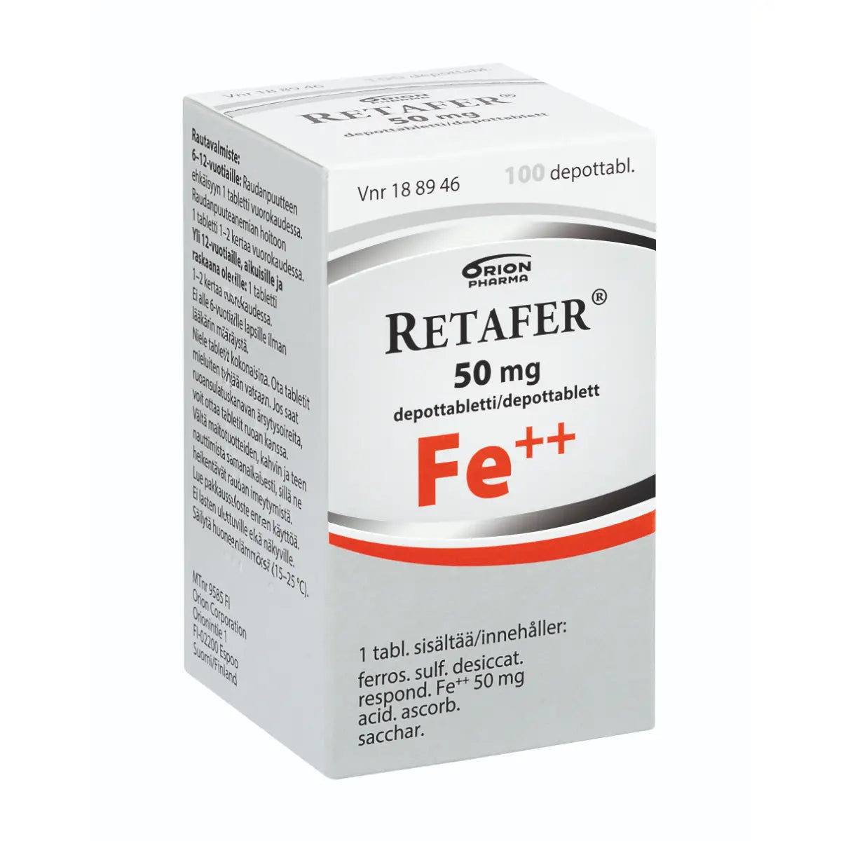 RETAFER 50 mg depottabletti 100 kpl