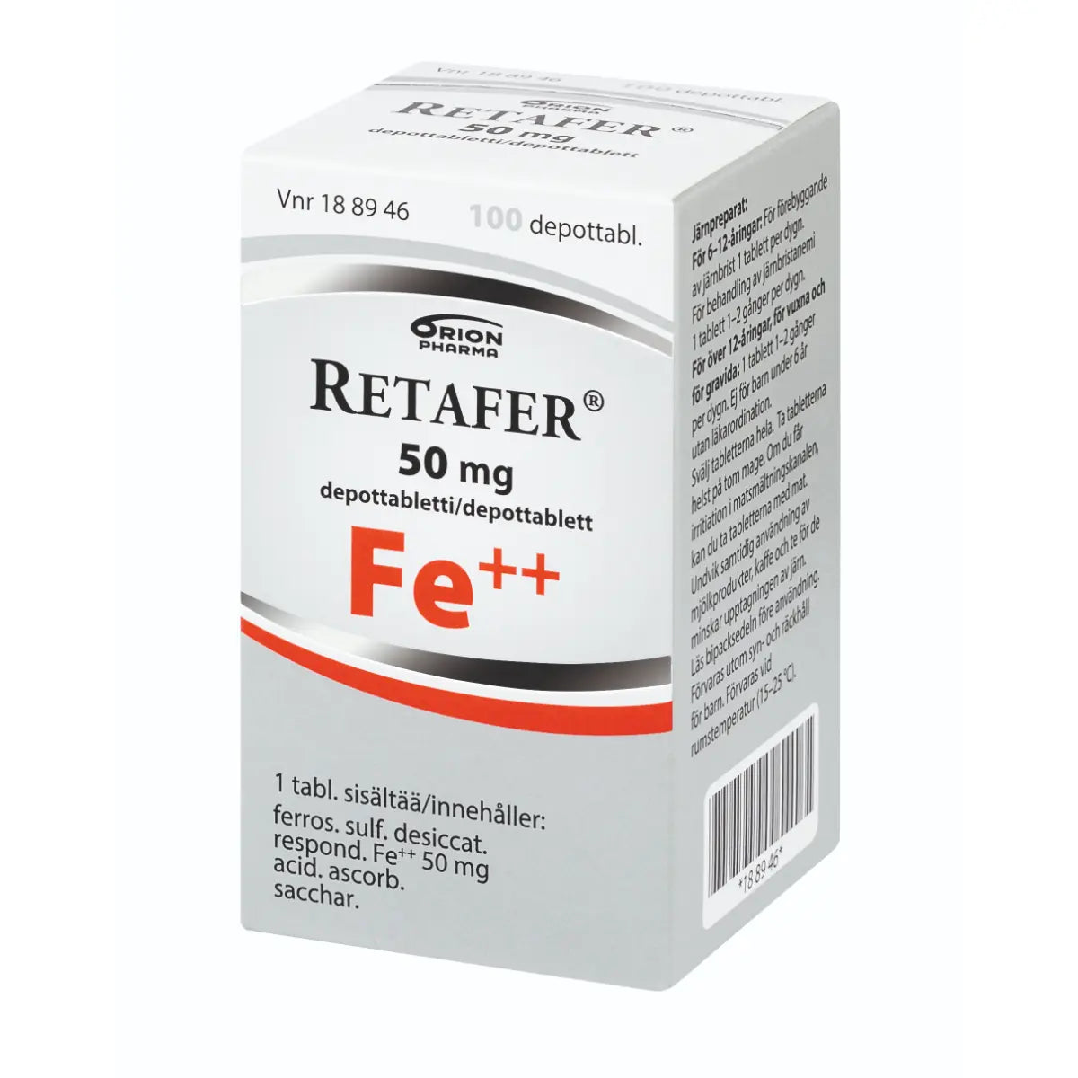 RETAFER 50 mg depottabletti 100 kpl