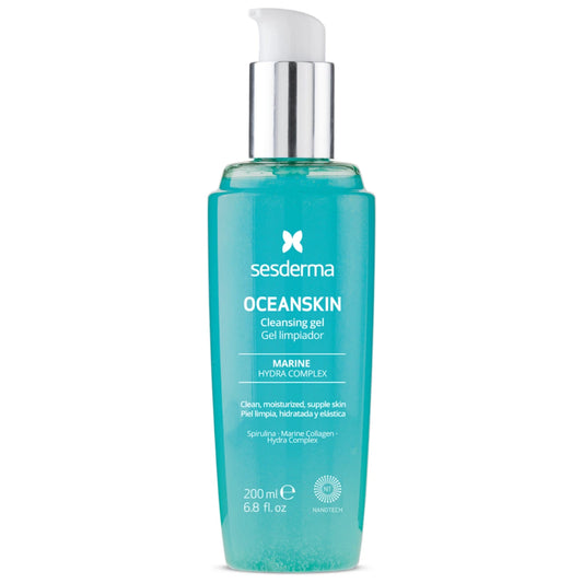 SESDERMA Oceanskin Cleansing Gel puhdistusgeeli 200 ml, joka poistaa kaikki meikkijäämät ja epäpuhtaudet.