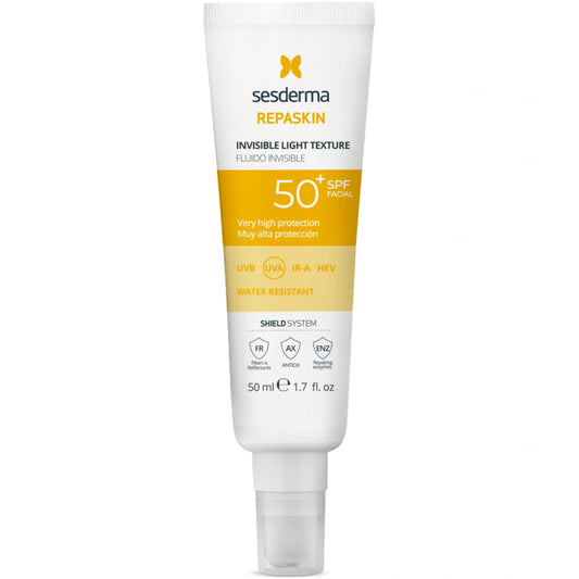 SESDERMA Repaskin Invisible Fluid SPF50+ 50 ml kevyt, nopeasti imeytyvä aurinkosuojavoide