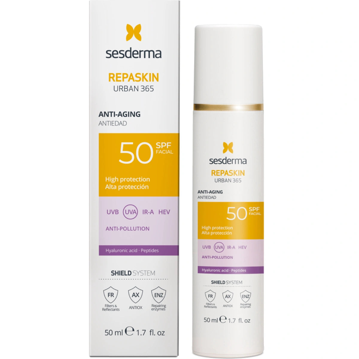 SESDERMA Repaskin Urban 365 Anti-aging SPF50+ 50 ml ikääntymistä estävä aurinkosuojavoide