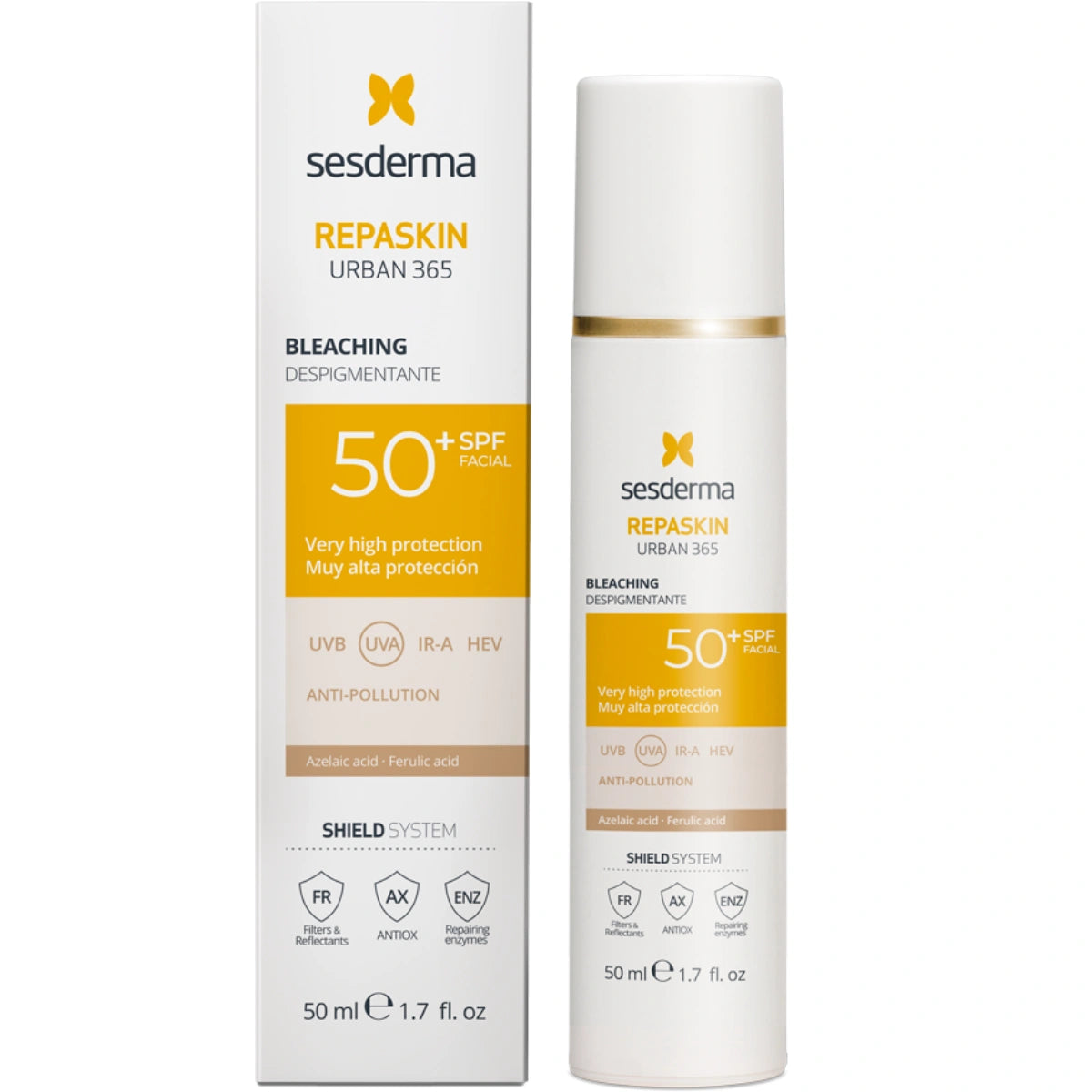 SESDERMA Repaskin Urban 365 Bleaching SPF50+ 50 ml depigmentoiva aurinkosuojavoide