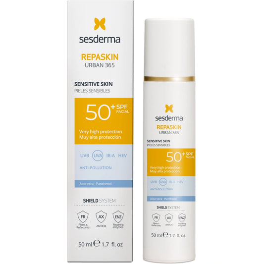 SESDERMA Repaskin Urban 365 Sensitive SPF50+ 50 ml kehitetty erityisesti herkälle iholle