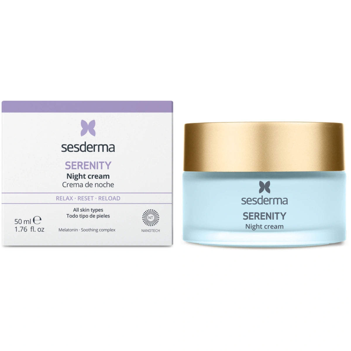 SESDERMA Serenity Night Cream 50 ml melatoniinia sisältävä ihoa uudistava yövoide