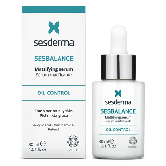 SESDERMA Sesbalance Mattifying Serum 30 ml kasvoseerumi, joka seerumi, joka auttaa vähentämään ylimääräistä talia saavuttaen kiillottoman ihon.