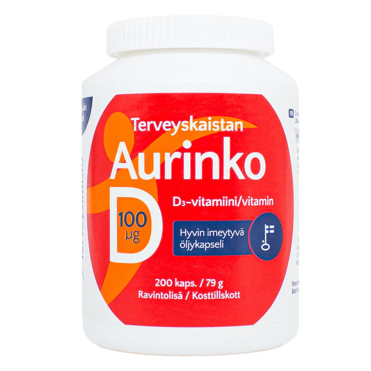 TERVEYSKAISTAN Aurinko D 100 mikrog öljykapseli 200 kpl