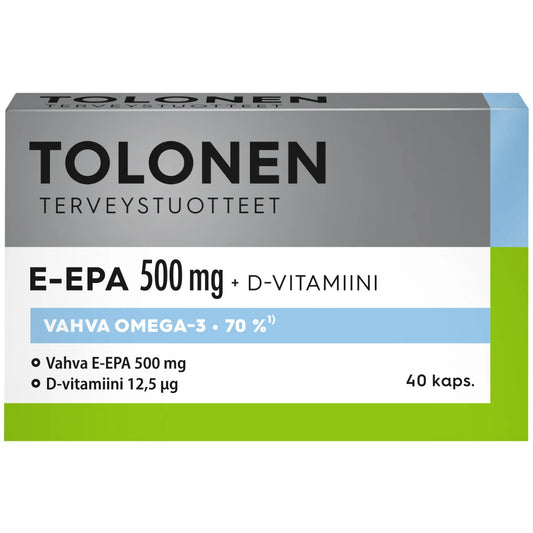 Tolonen E-EPA kalaöljykapseli 500 mg kapseli 40 kpl