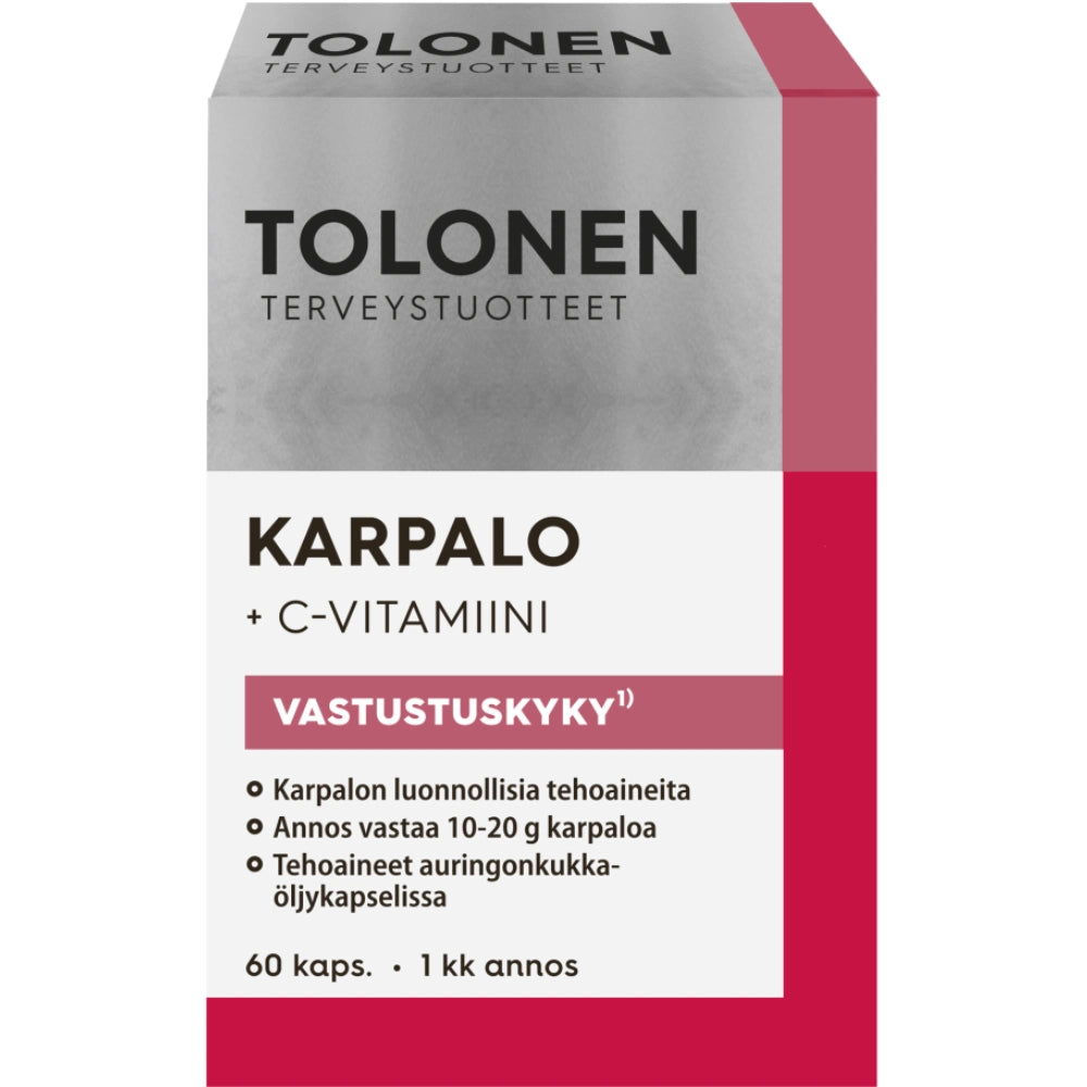 TOLONEN Karpalo + C-vitamiinikapseli 60 kpl vahva karpalovalmiste