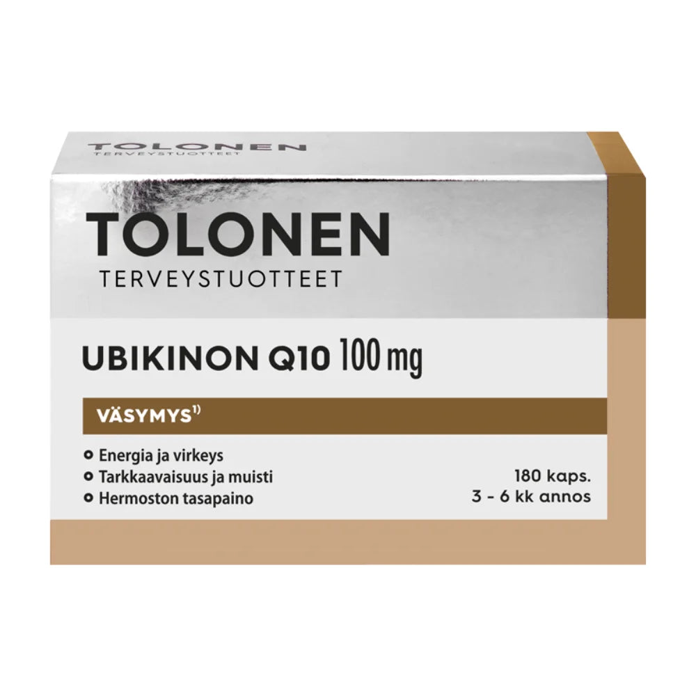 TOLONEN Ubikinon Q10 100 Mg Kapseli 180 Kpl – Nettiapteekki.fi