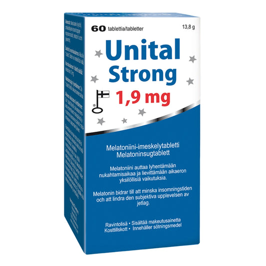 Unital Strong 1,9 mg 60 tabl melatoniini-imeskelytabletti