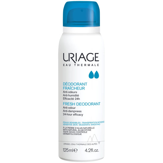 Uriage Deodorant Fresh Spray 125 ml antibakteerinen hypoallergeeninen deodoranttispray