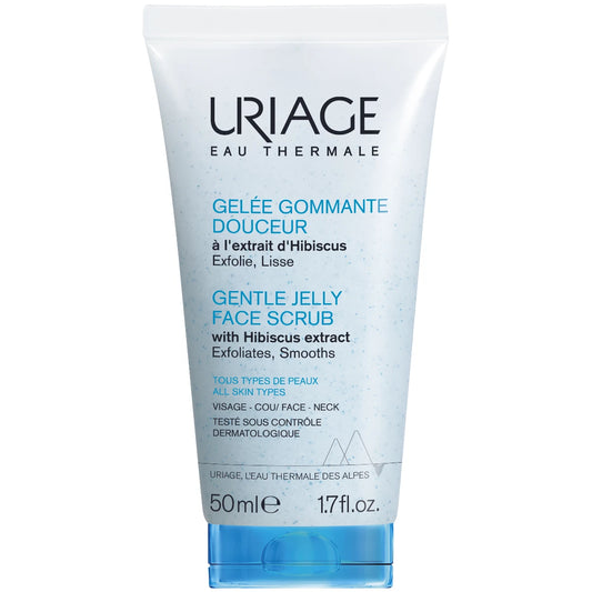 Uriage Gentle Jelly Face Scrub 50 ml hellävarainen kuorintageeli rasvoittuvalle ja sekaiholle