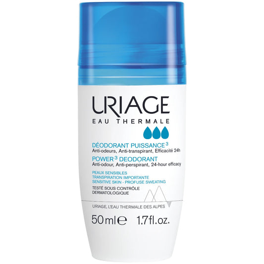 Uriage Power3 Deodorant Roll-on antiperspirantti 50 ml herkälle iholle