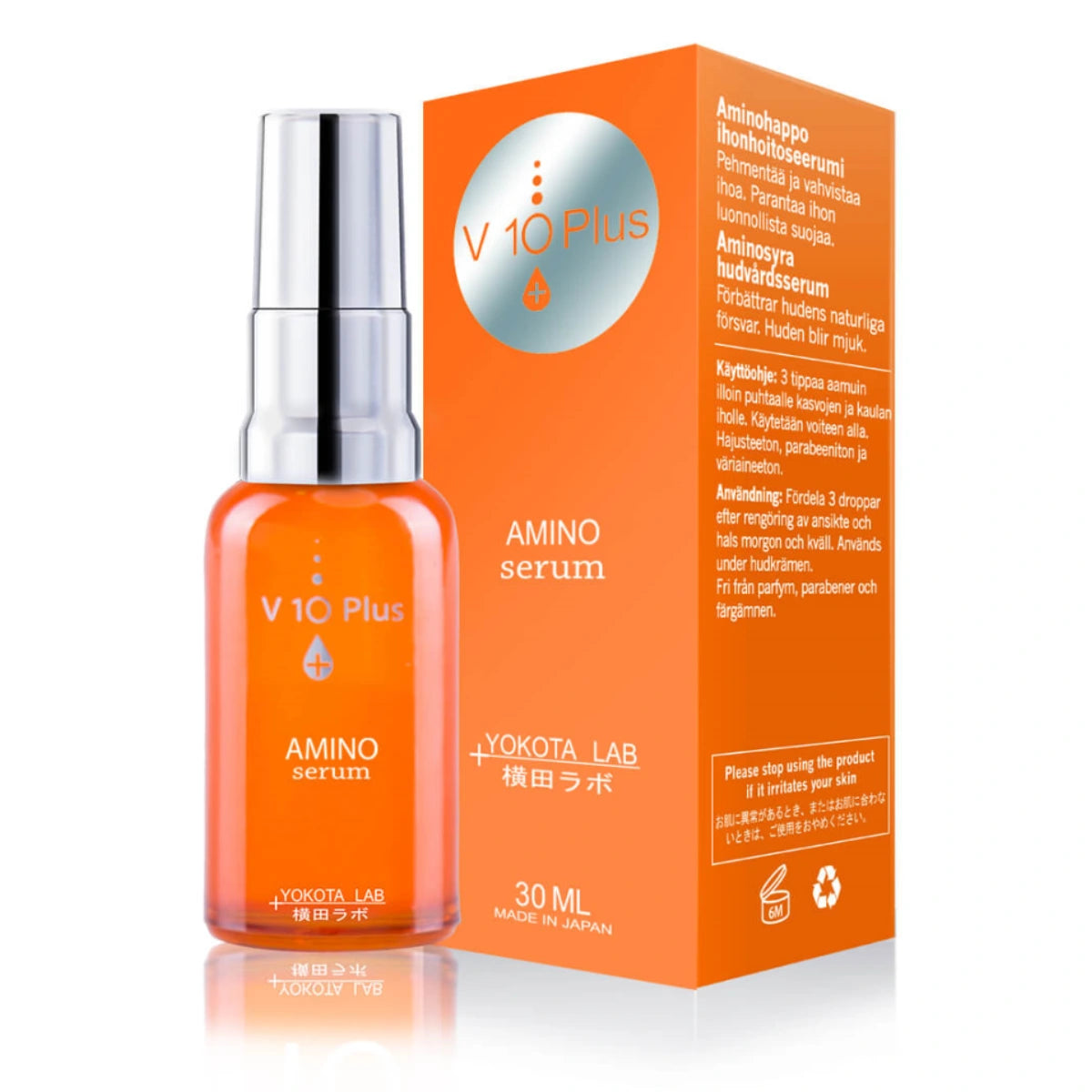 V10PLUS Amino Serum 30 ml kasvoseerumi kuivalle ja väsyneelle iholle. Sisältää kollageenia.