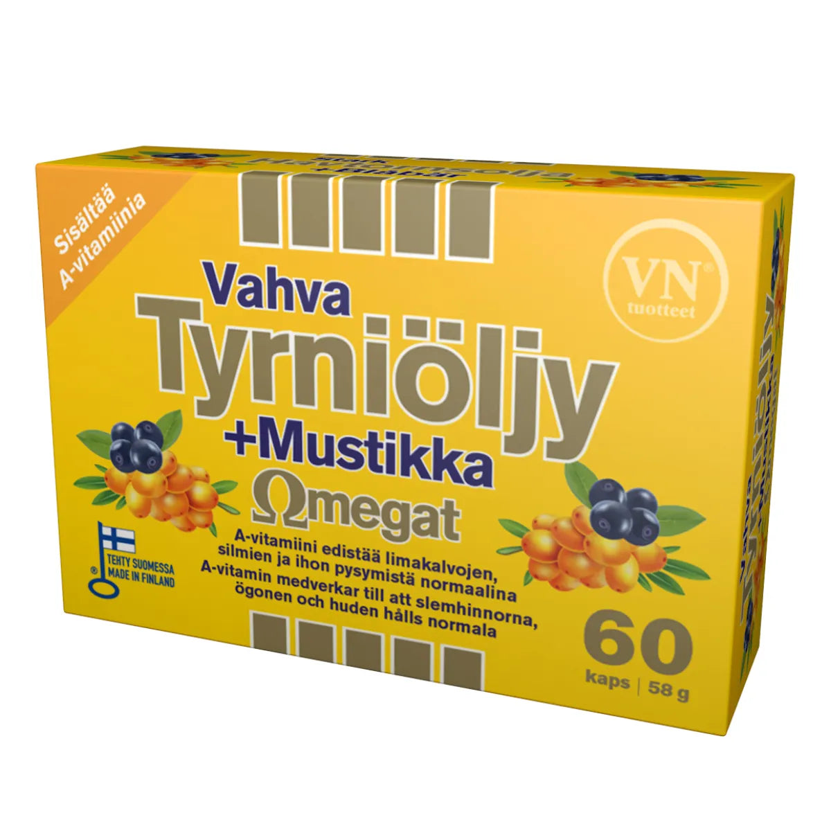 VAHVA Tyrniöljy + Mustikka kapseli 60 kpl