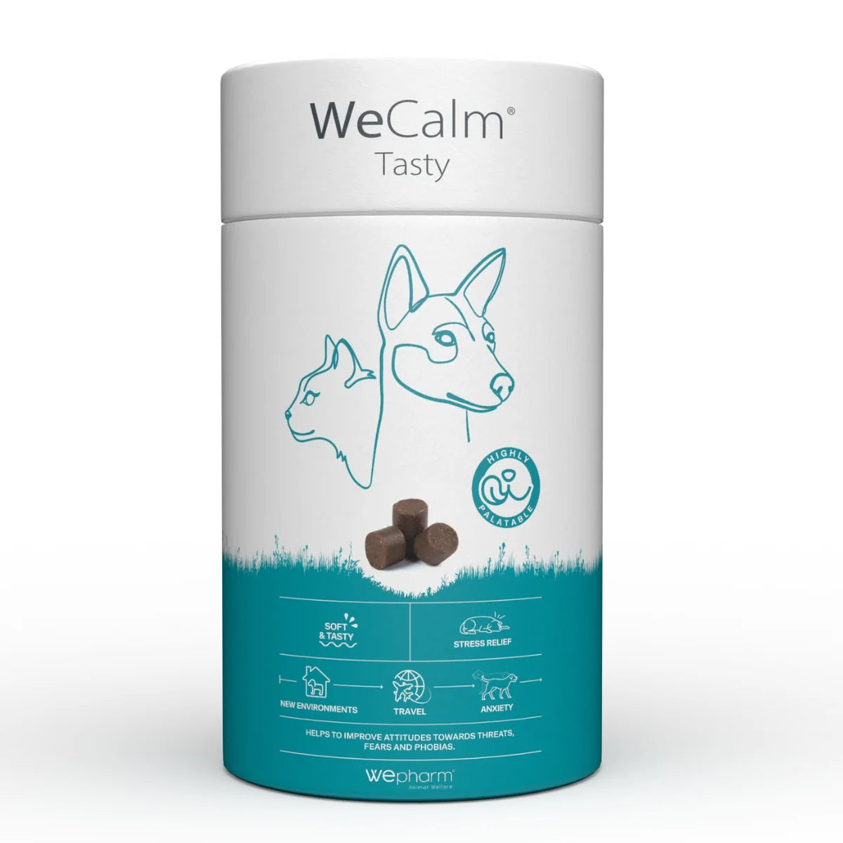 WeCalm Tasty Soft-Chew 30 kpl – muotoiltava täydennysrehu eläinten stressin lievittämiseen