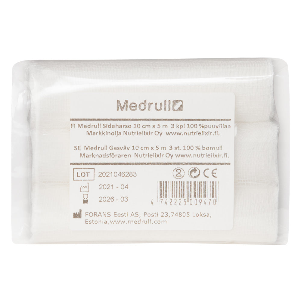 MEDRULL Sideharso puuvillaa 10 cm x 5 m 3 kpl