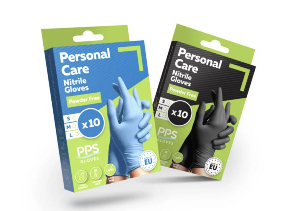 PERSONAL CARE Nitriilikäsine puuteriton musta, koko M 10 kpl