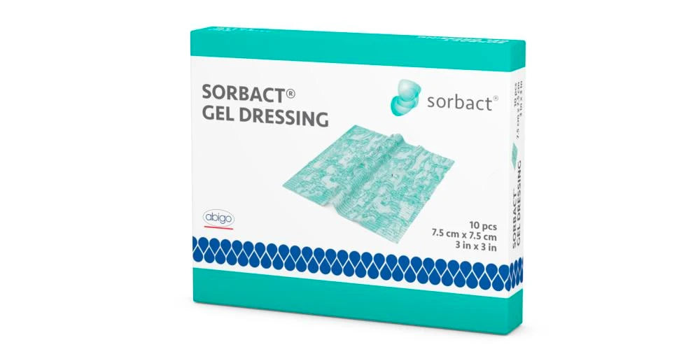 SORBACT Gel dressing kostea sidos 7,5 cm x 7,5 cm 10 kpl